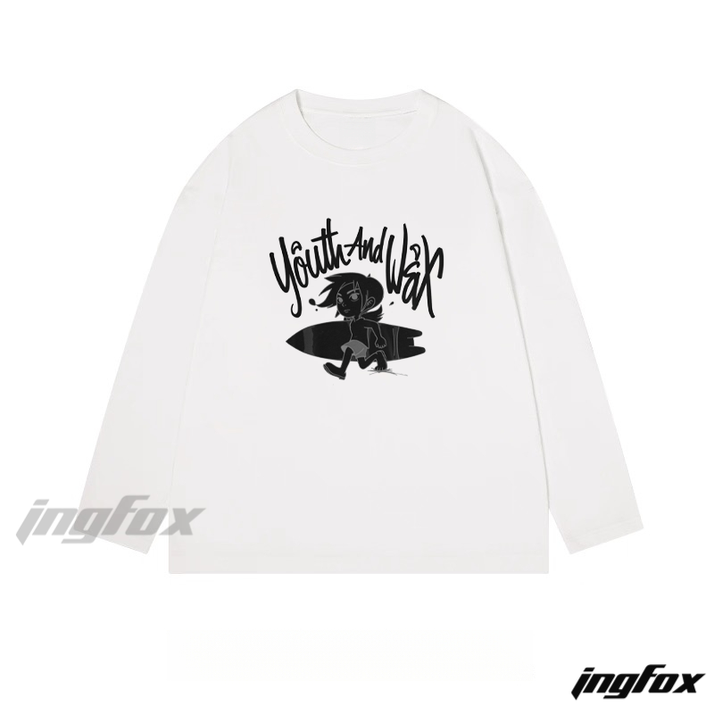 Youth And Wax Surfing - Classic Cotton Long Sleeve Tee