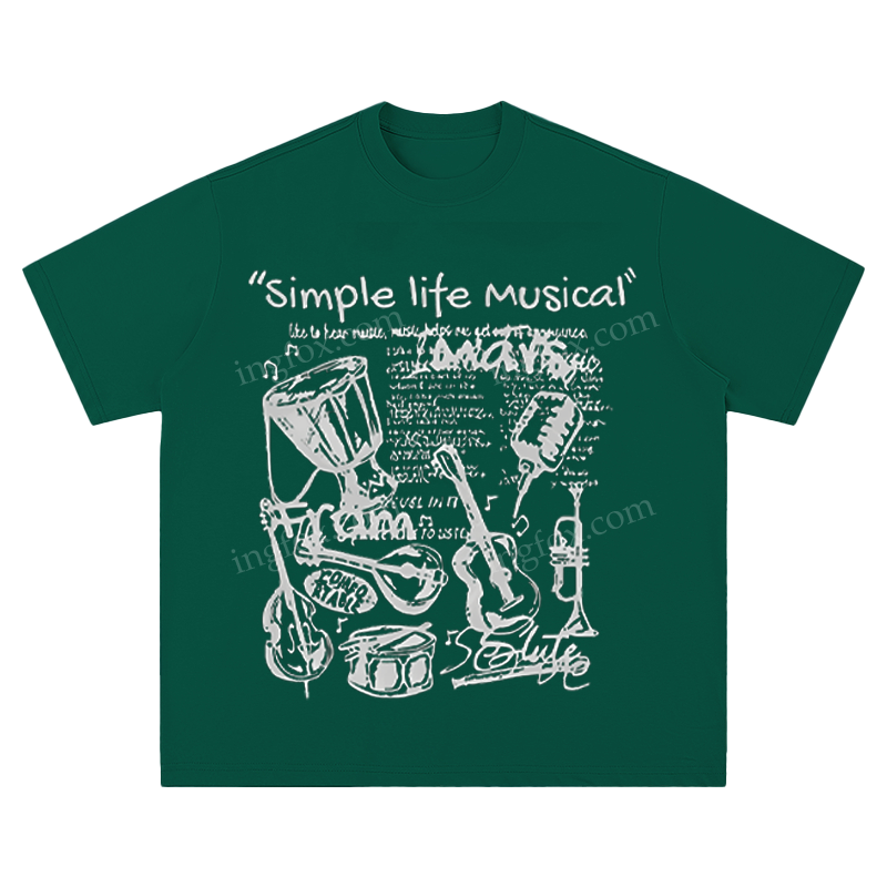 "Simple Life Musical" Instrument Print - Unisex Fit Short Sleeve T - Shirt