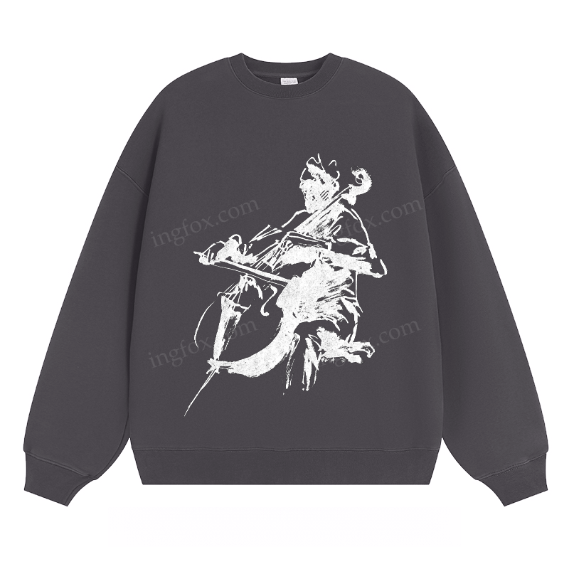 Cello Player Sketch - Classic Unisex Fit Crewneck Sweatshirt