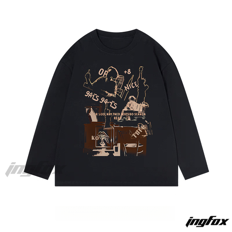Abstract Collage Graphic - Classic Cotton Long Sleeve Tee