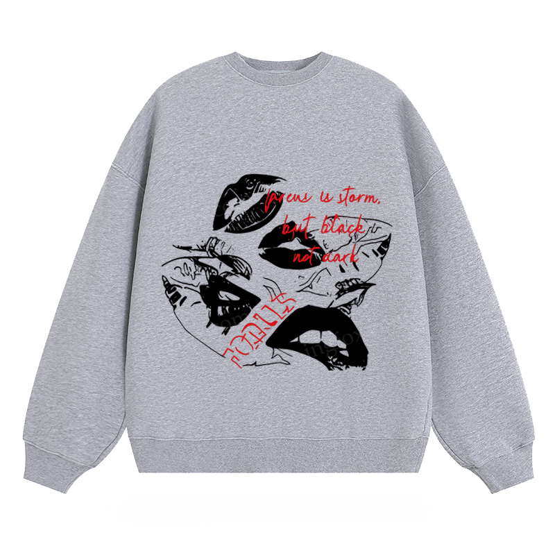 Artistic Lips & Text - Classic Unisex Fit Crewneck Sweatshirt