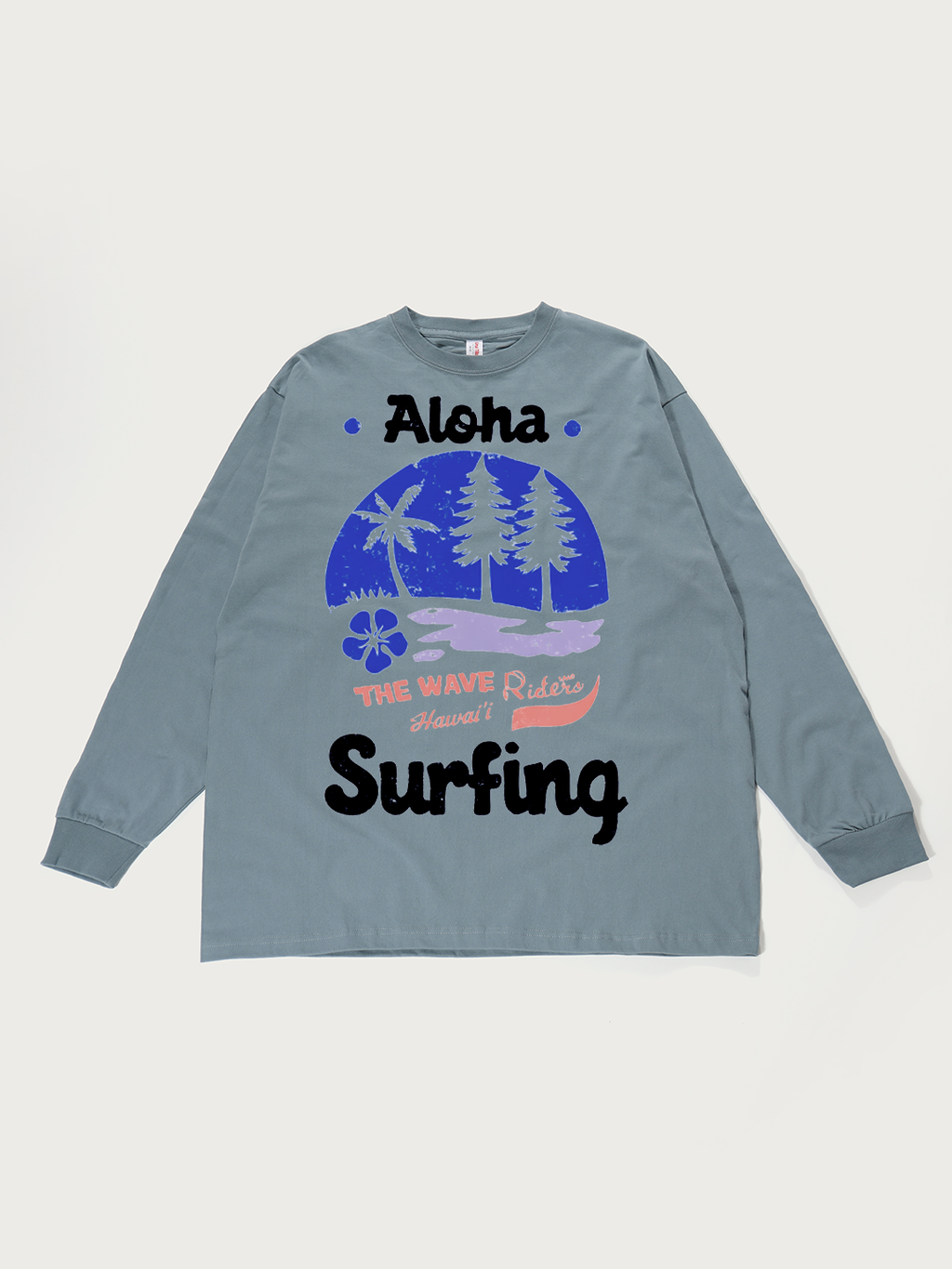 Aloha Hawaii Surfing - Unisex Retro Cotton Long Sleeve T-Shirt