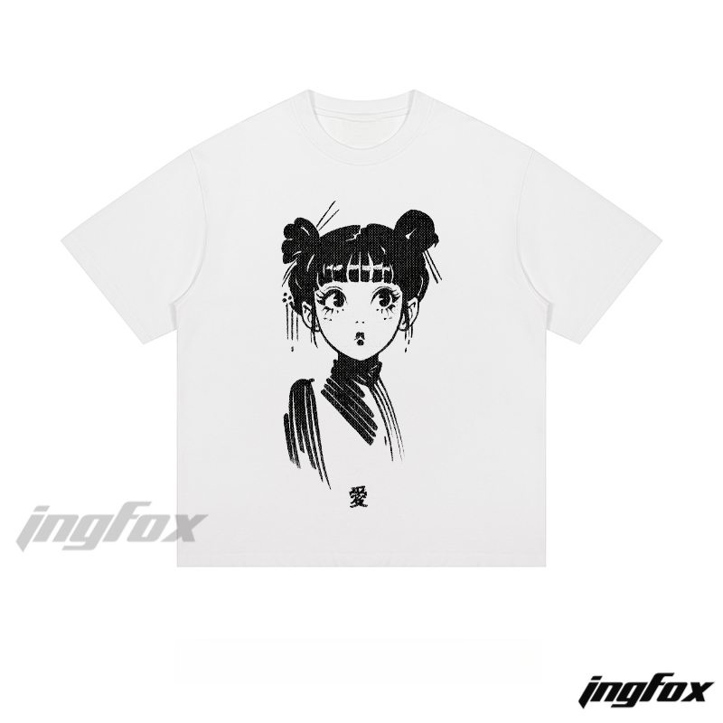 Anime Girl & "Love" - Loose Fit Short Sleeve T-Shirt