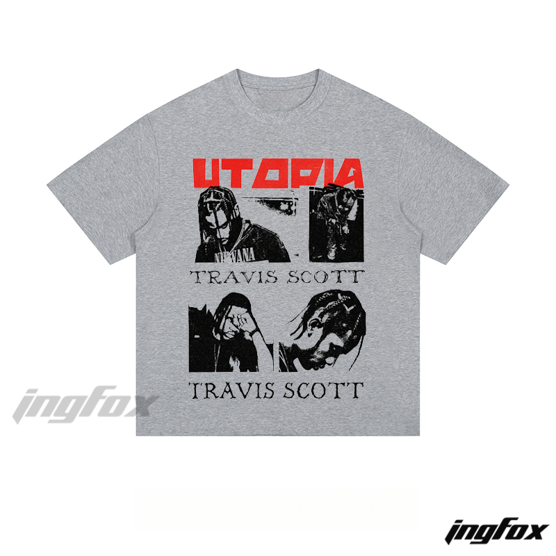Travis Scott Utopia Graphic - Loose Fit Short Sleeve T-Shirt