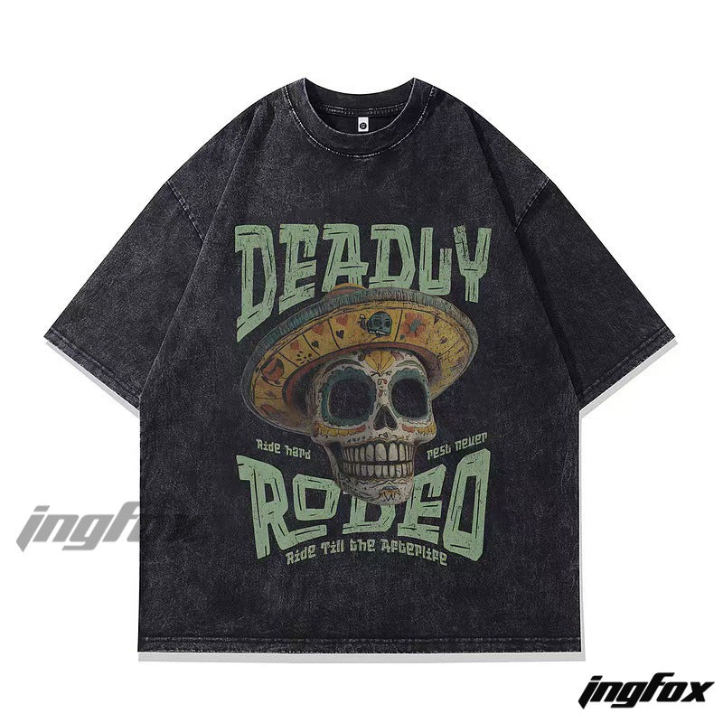 "Deadly Rodeo" Western - Gothic Oversized T - Shirt