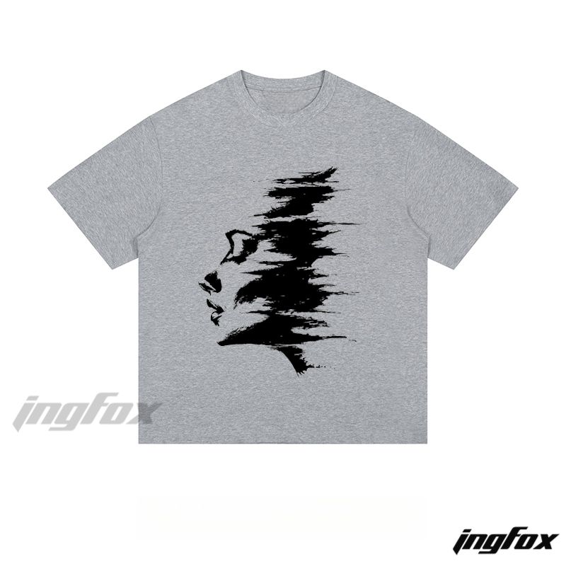 Fragmented Profile Silhouette - Loose Fit Short Sleeve T-Shirt