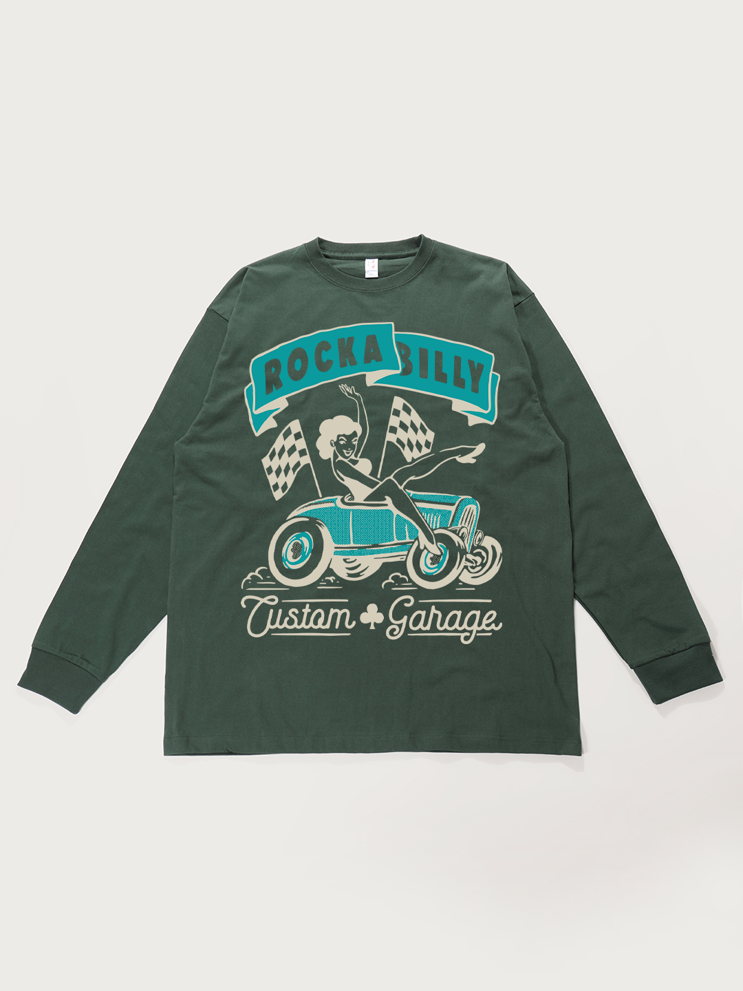 Rockabilly Custom Garage - Unisex Retro Cotton Long Sleeve T-Shirt