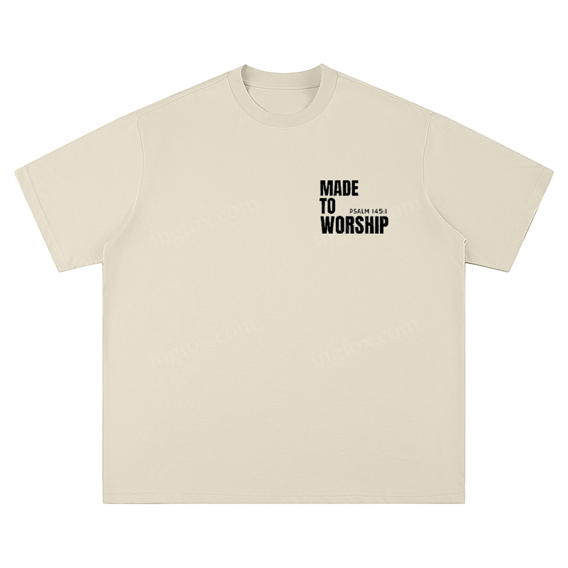"Made To Worship" Biblical Quote - Unisex Fit Short Sleeve T - Shirt