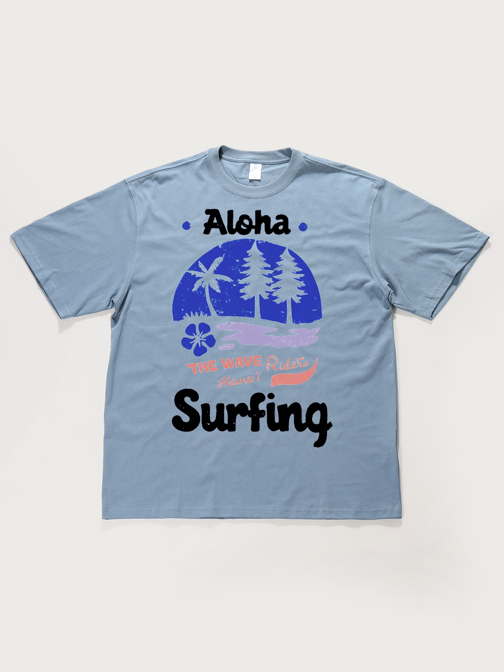 Aloha Hawaii Surfing - Unisex Retro Cotton Short Sleeve T-Shirt