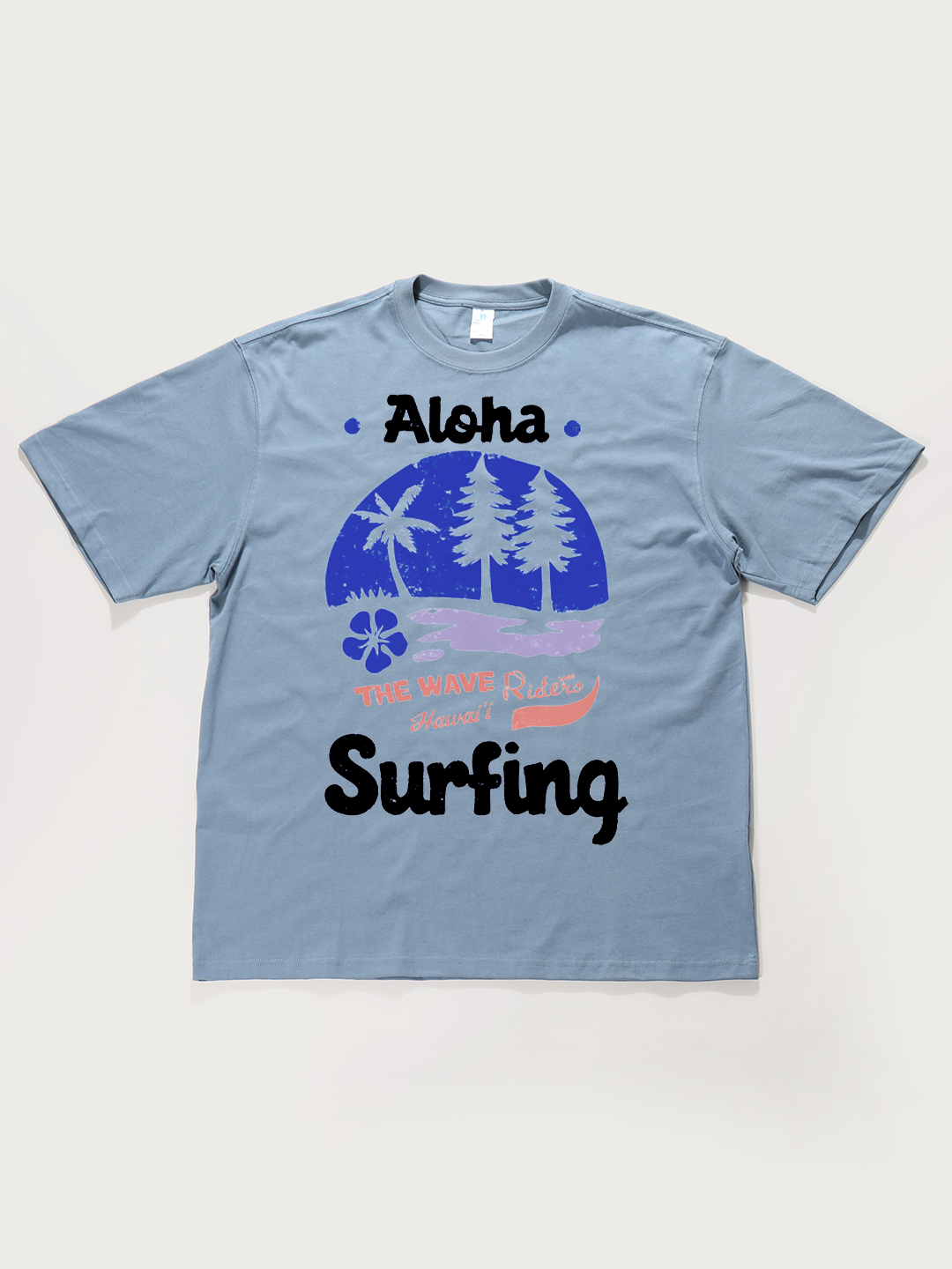 Aloha Hawaii Surfing - Unisex Retro Cotton Short Sleeve T-Shirt