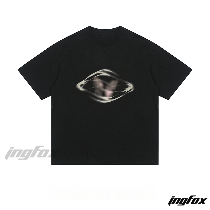 Blurred Diamond - Shaped Graphic - Loose Fit Short Sleeve T - Shirt