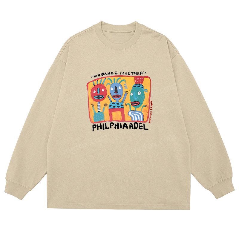 "WE DANCE TOGETHER" Folk Art - Classic Unisex Fit Cotton Long Sleeve Tee