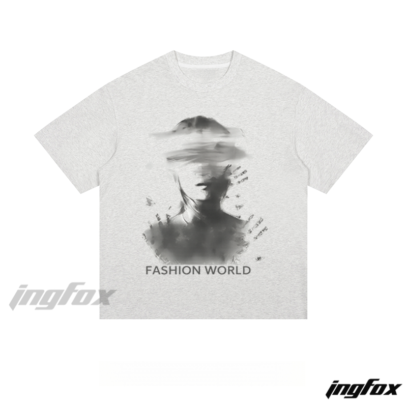 Abstract "FASHION WORLD" - Loose Fit Short Sleeve T - Shirt