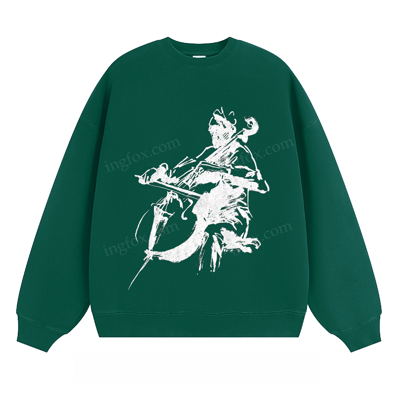 Cello Player Sketch - Classic Unisex Fit Crewneck Sweatshirt