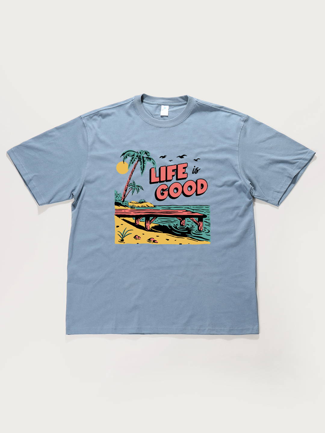 Life Is Good Beach - Unisex Retro Cotton Short Sleeve T-Shirt