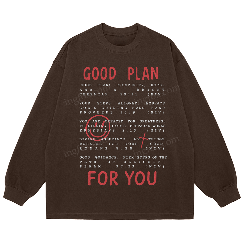 "Good Plan For You" Biblical Quote - Classic Unisex Fit Cotton Long Sleeve Tee