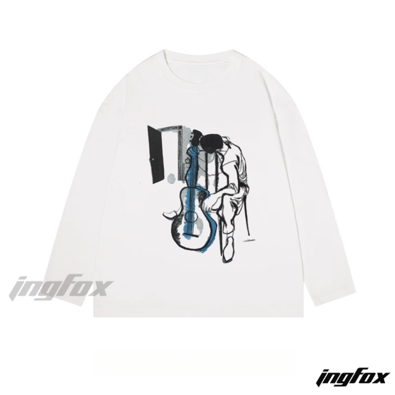 Guitarist Sketch - Classic Cotton Long Sleeve Tee