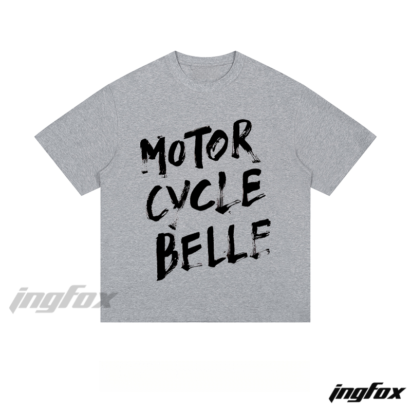 "Motorcycle Belle" Brush Text - Loose Fit Short Sleeve T-Shirt
