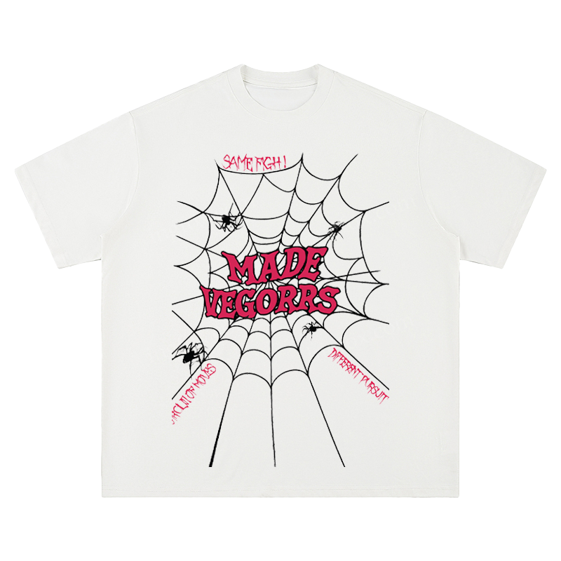 "MADE VEGORRS" Spider Web Graphic - Unisex Fit Short Sleeve T - Shirt