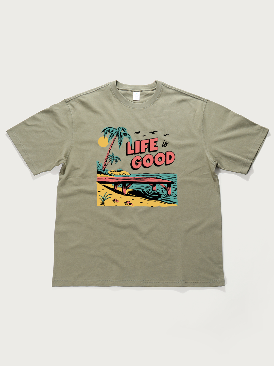 Life Is Good Beach - Unisex Retro Cotton Short Sleeve T-Shirt