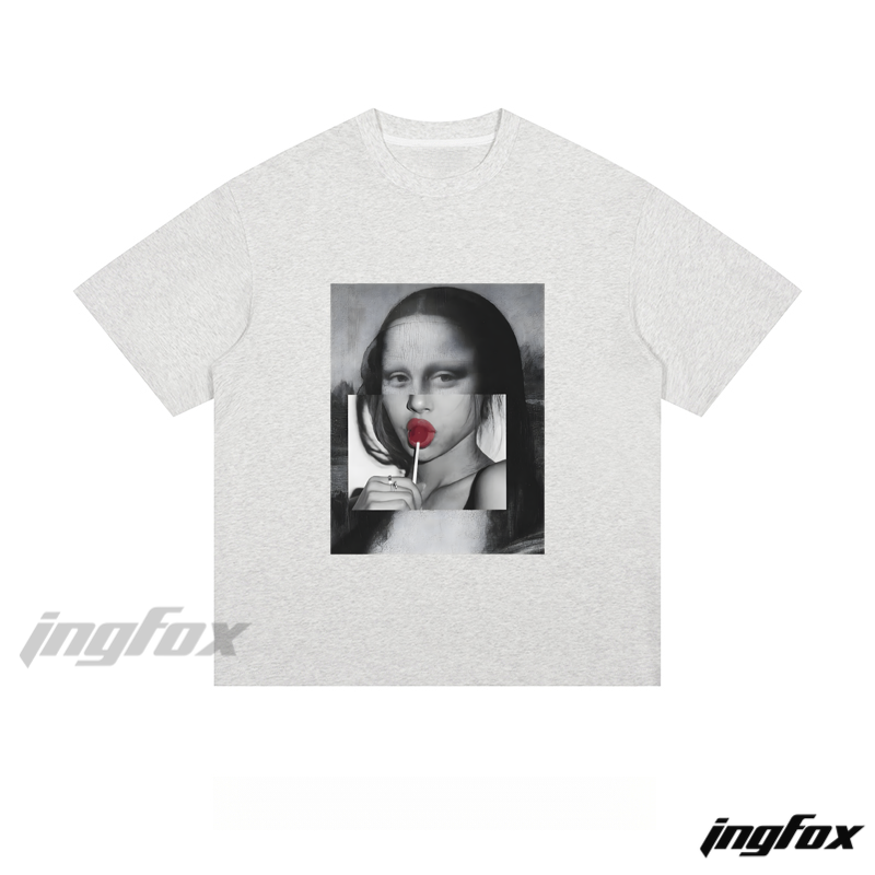 Mona Lisa Remix - Loose Fit Short Sleeve T - Shirt