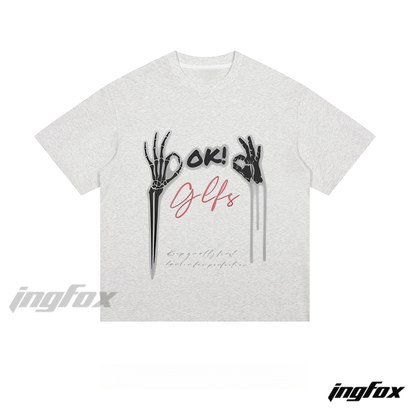 Skeleton Hand Graphic - Loose Fit Short Sleeve T - Shirt