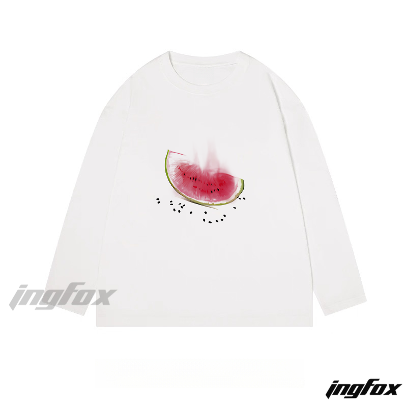 Watermelon Slice Graphic - Classic Cotton Long Sleeve Tee