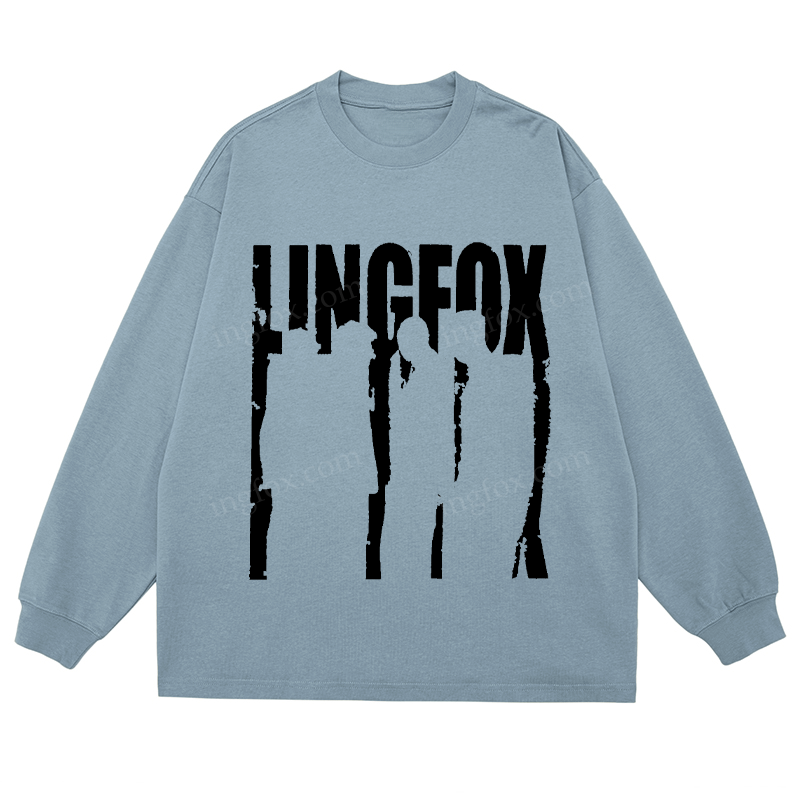LINGFOX Silhouette - Classic Unisex Fit Cotton Long Sleeve Tee