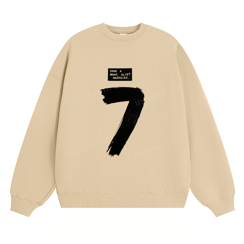 Number 7 & "Have A Moof Aliet Anoxgies" - Classic Unisex Fit Crewneck Sweatshirt