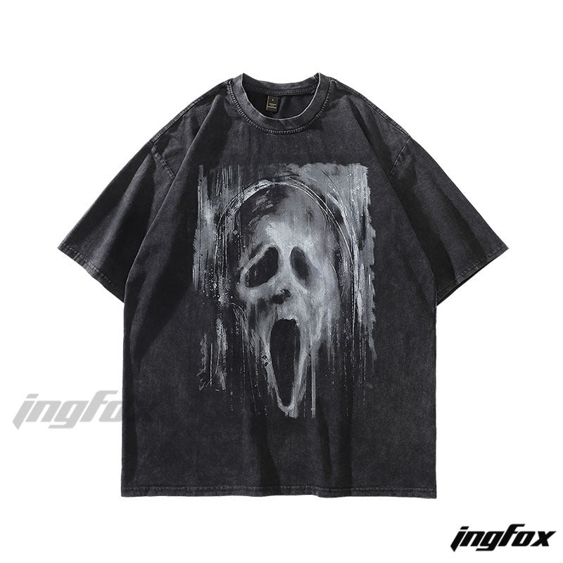 Screaming Skull Cool Vibe - Vintage Washed Oversized T-Shirt