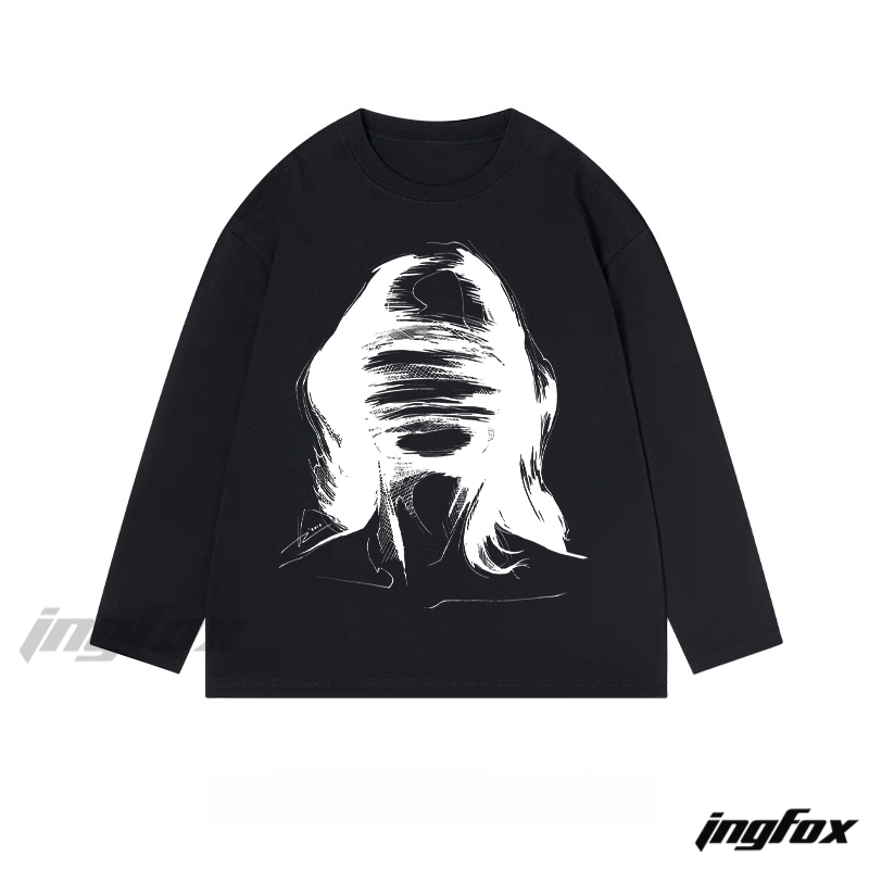 Abstract Portrait - Classic Cotton Long Sleeve Tee
