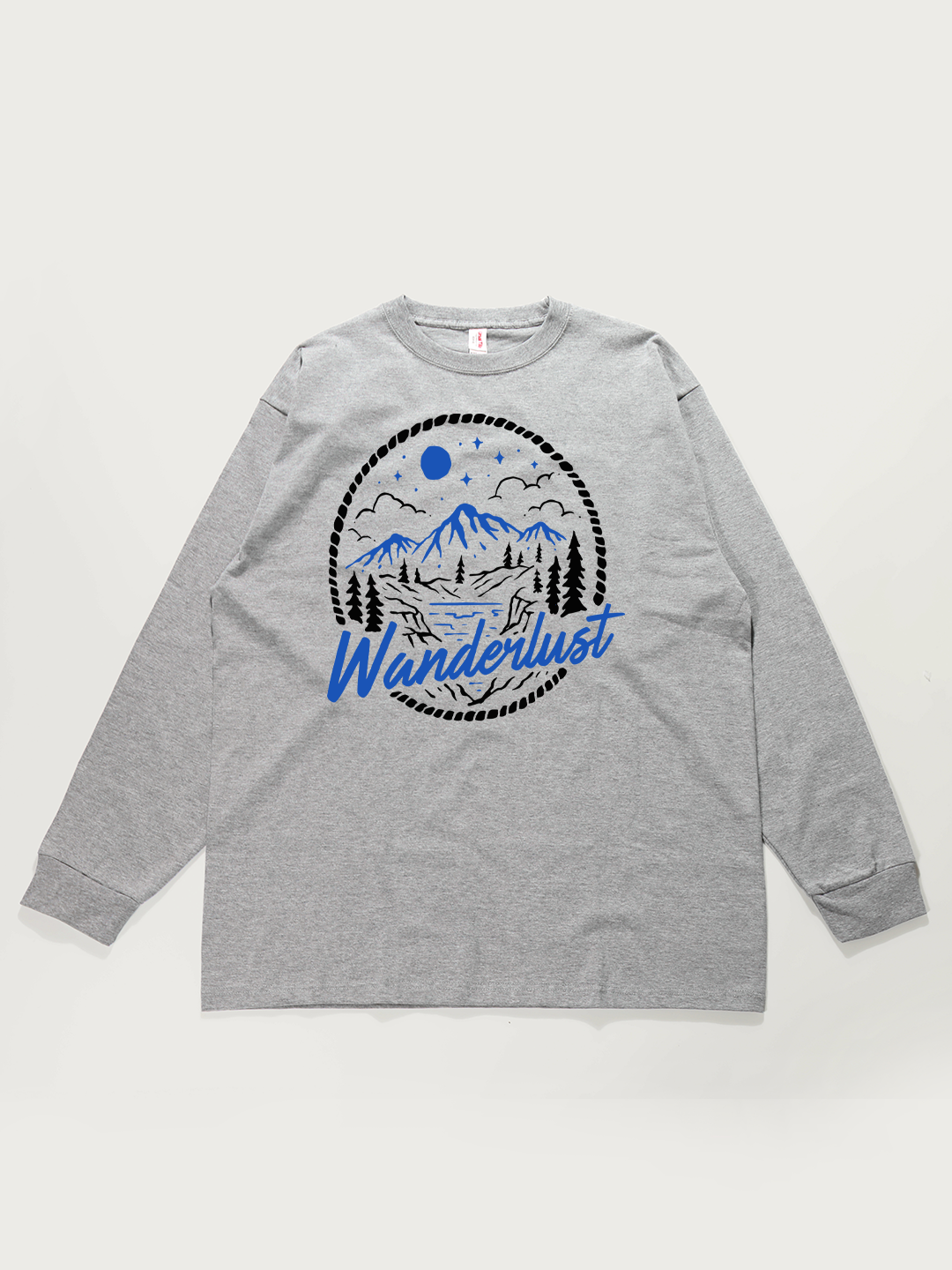 Wanderlust Mountain Night - Unisex Retro Cotton Long Sleeve T-Shirt