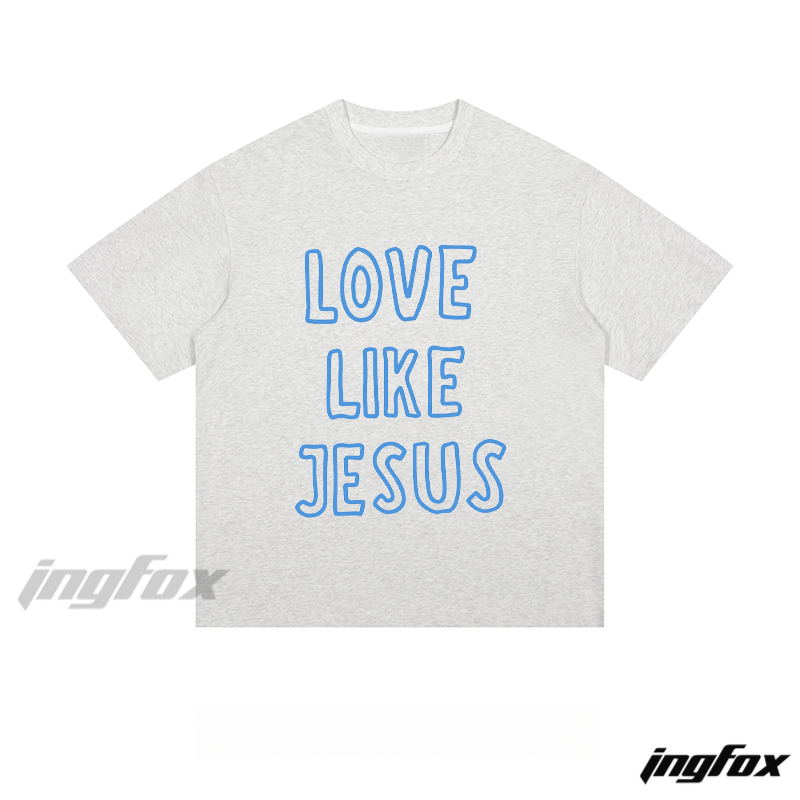 "LOVE LIKE JESUS" Text - Loose Fit Short Sleeve T-Shirt