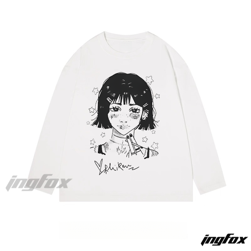 Anime - Style Character - Themed Classic Cotton Long Sleeve Tee