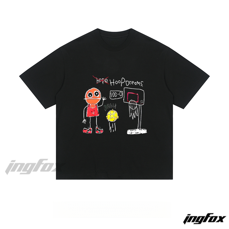 Hoop Dreams Doodle Graphic - Loose Fit Short Sleeve T-Shirt