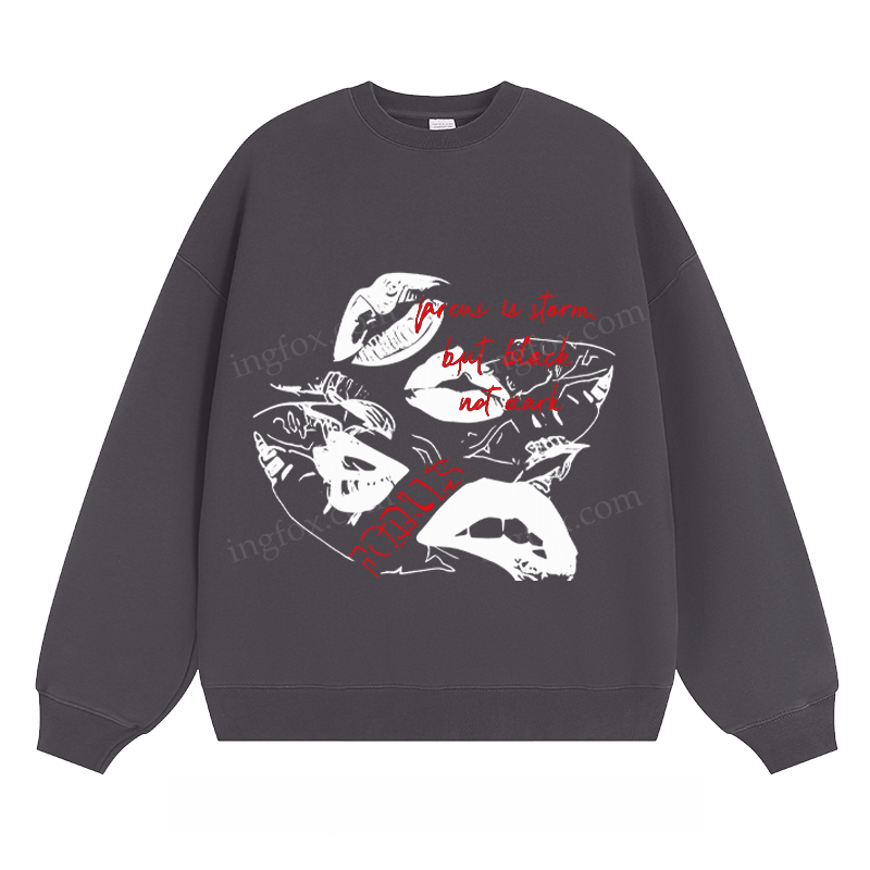 Artistic Lips & Text - Classic Unisex Fit Crewneck Sweatshirt