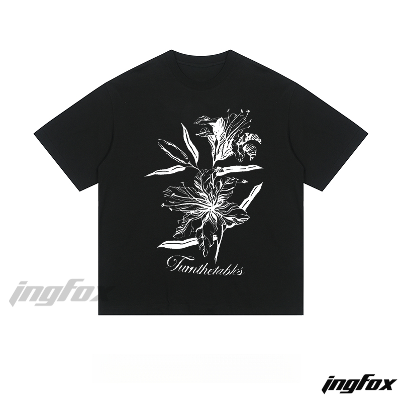 Floral Sketch - Loose Fit Short Sleeve T - Shirt