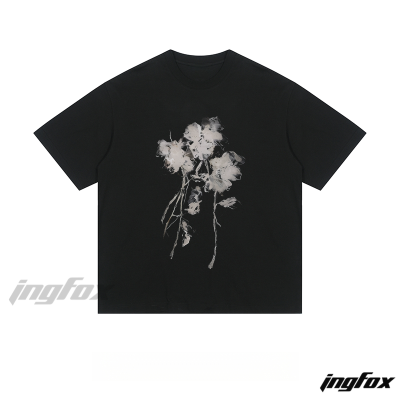 Ink Flower Brushstroke - Loose Fit Short Sleeve T-Shirt