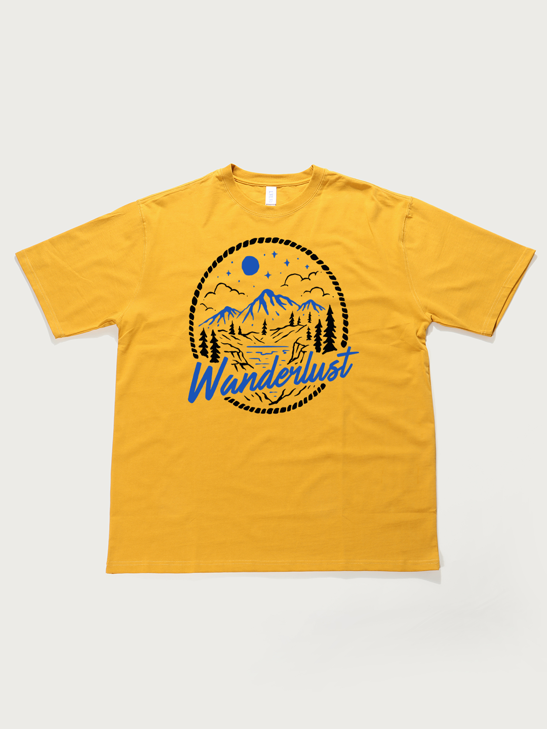 Wanderlust Mountain Night - Unisex Retro Cotton Short Sleeve T-Shirt