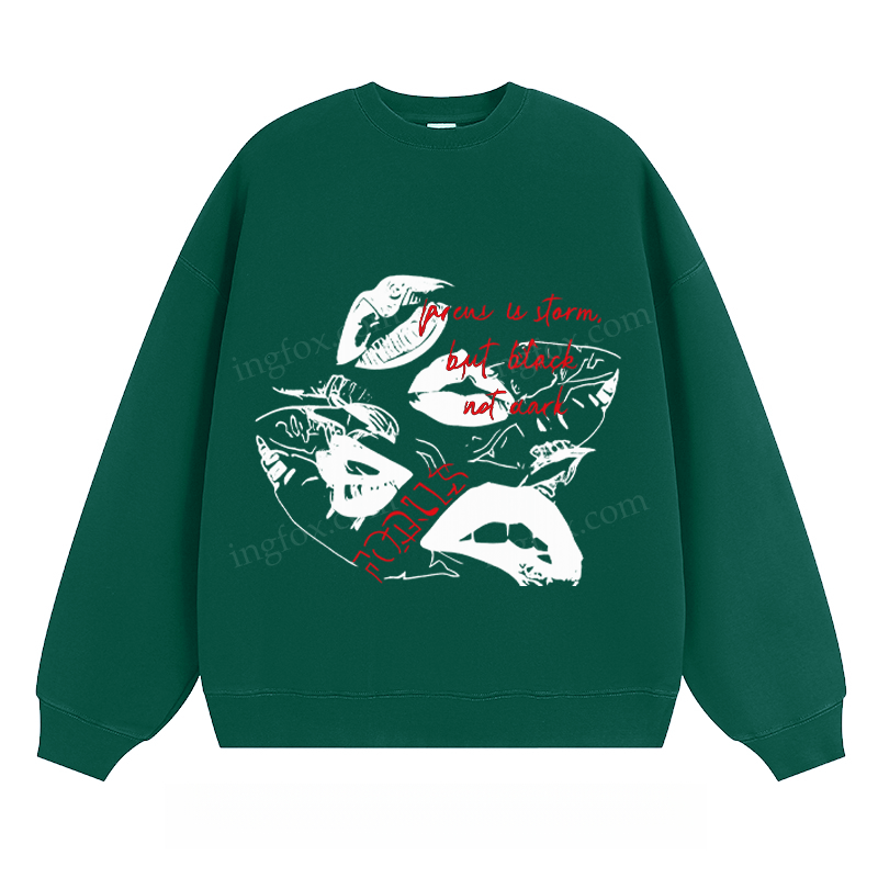 Artistic Lips & Text - Classic Unisex Fit Crewneck Sweatshirt