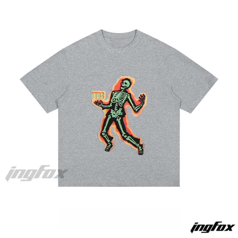 Neon Skeleton Graphic - Loose Fit Short Sleeve T - Shirt