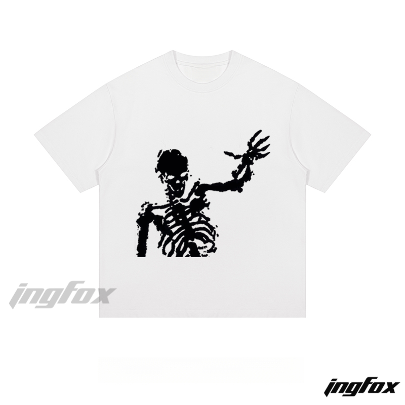 Distressed Skeleton - Loose Fit Short Sleeve T - Shirt
