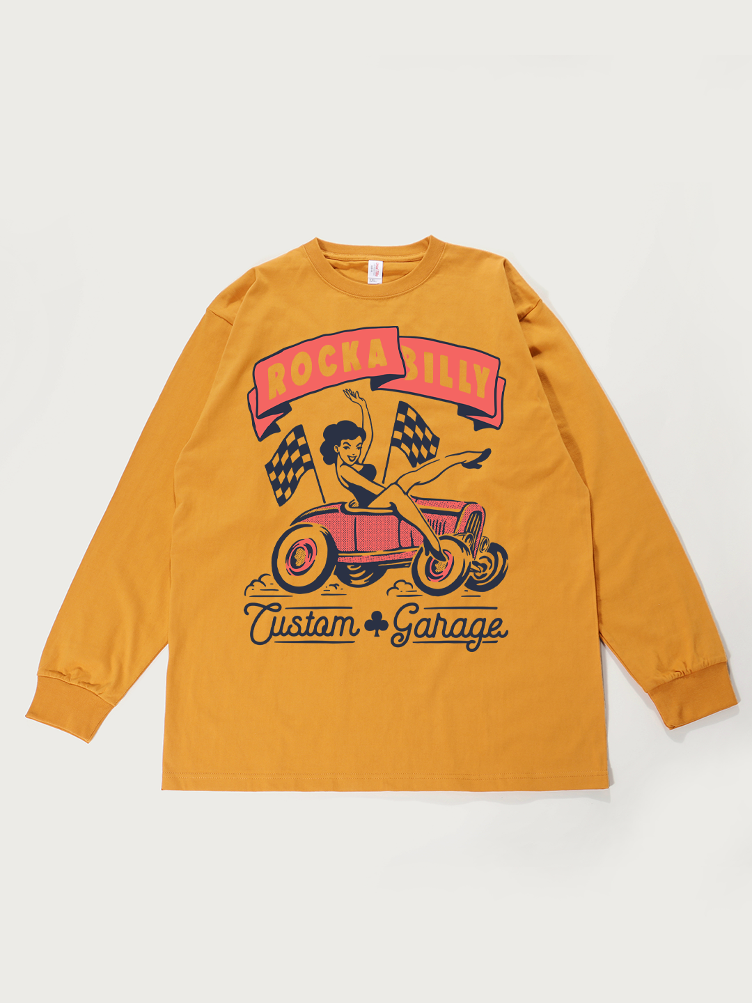 Rockabilly Custom Garage - Unisex Retro Cotton Long Sleeve T-Shirt