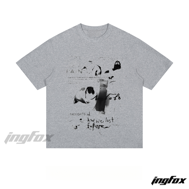 Artistic Collage "PAIN & THOUGHTS" - Loose Fit Short Sleeve T-Shirt