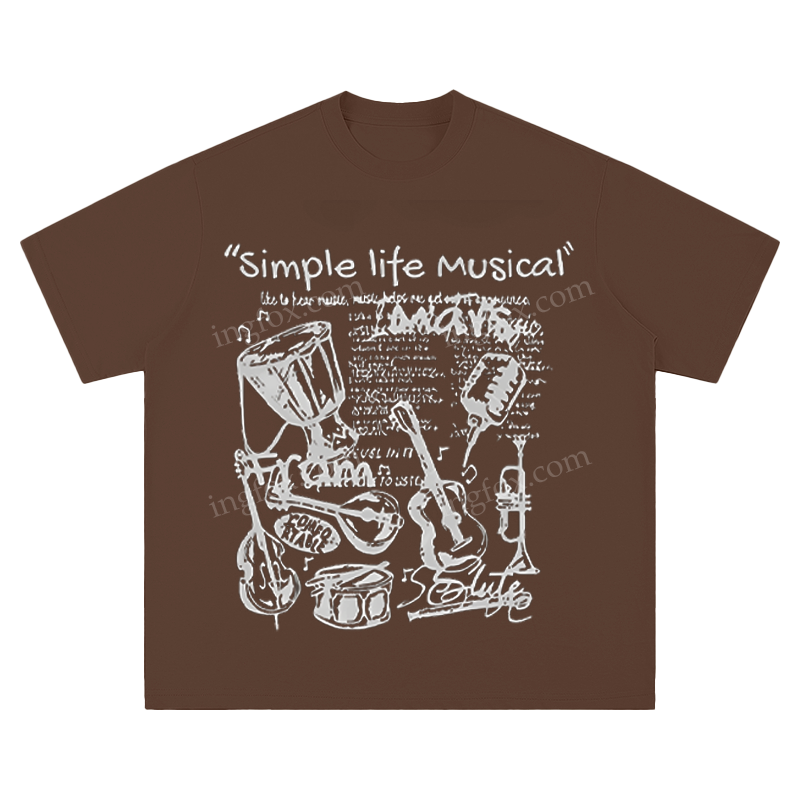 "Simple Life Musical" Instrument Print - Unisex Fit Short Sleeve T - Shirt