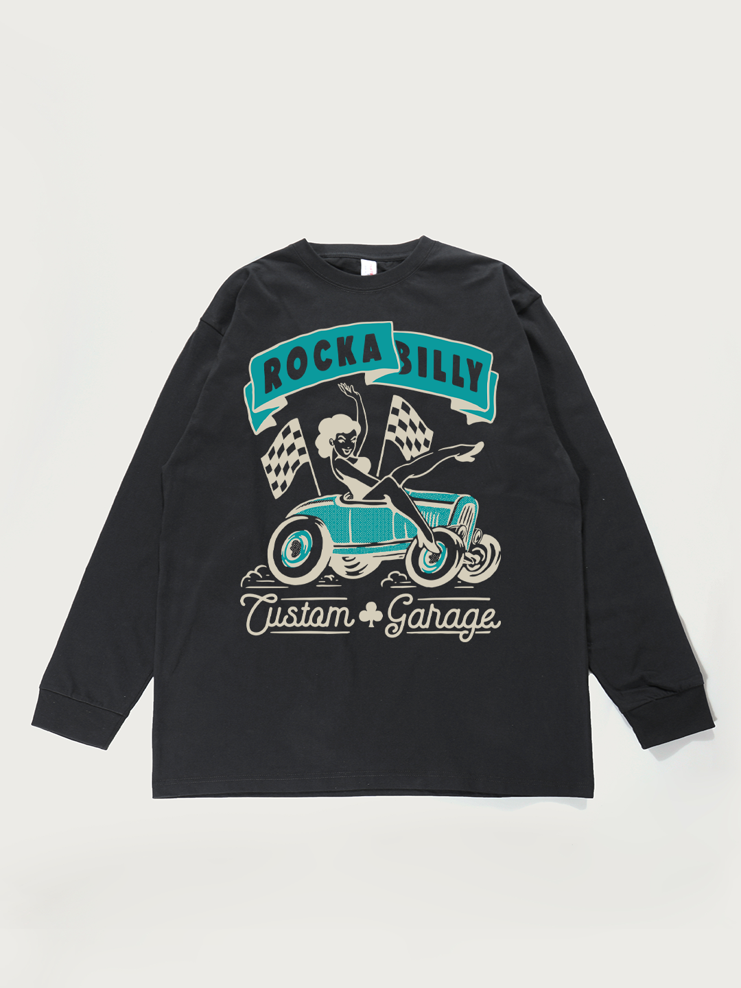 Rockabilly Custom Garage - Unisex Retro Cotton Long Sleeve T-Shirt