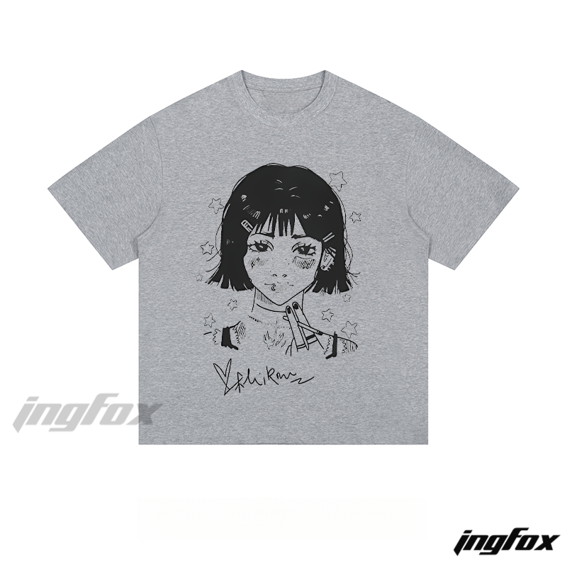 Anime Girl Sketch - Loose Fit Short Sleeve T - Shirt