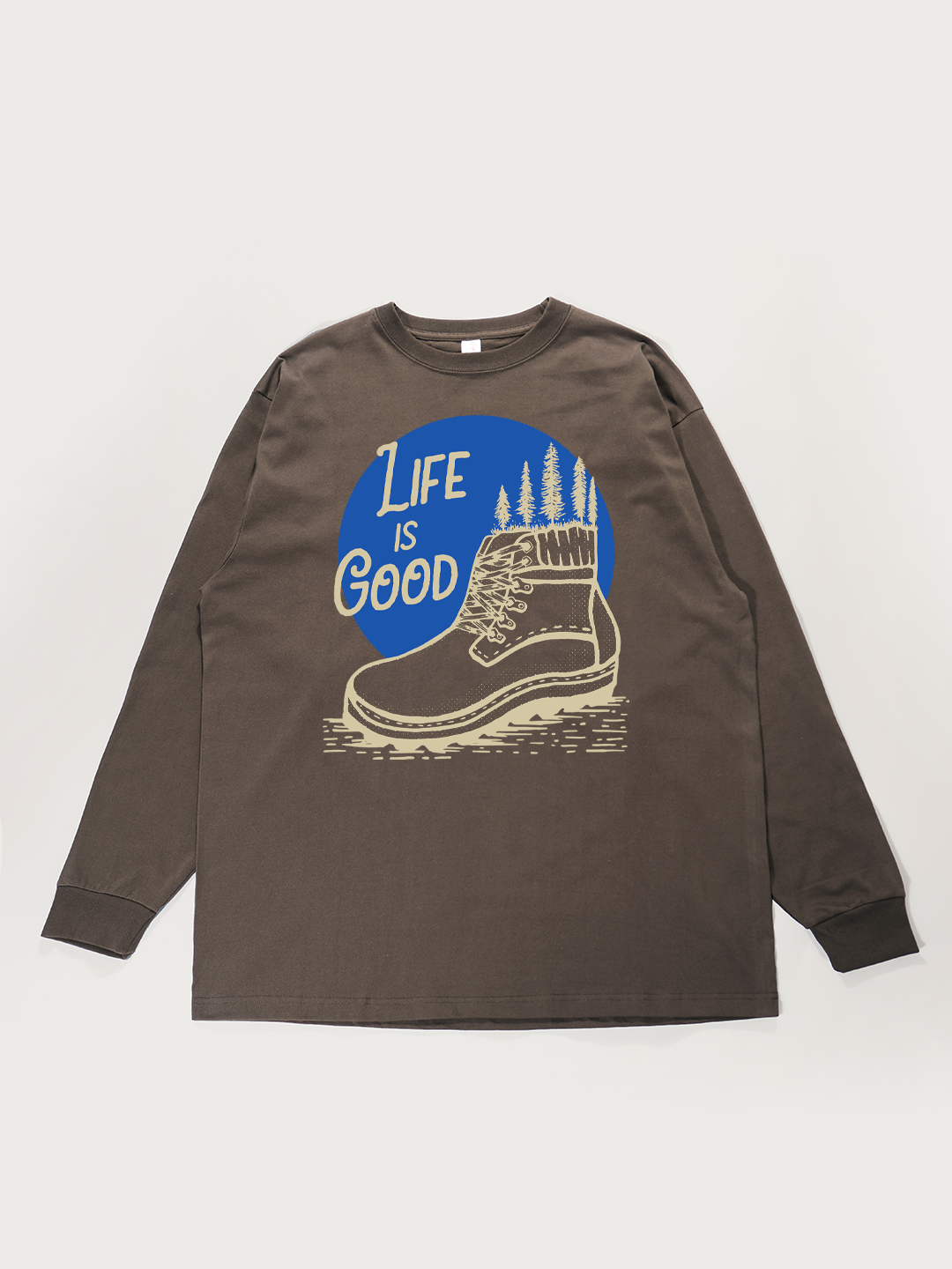 Life Is Good Outdoor Boot - Unisex Retro Cotton Long Sleeve T-Shirt