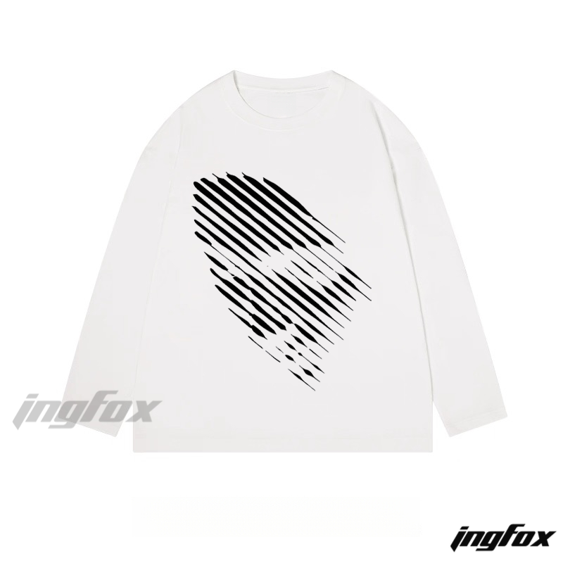 Abstract Striped Shape - Classic Cotton Long Sleeve Tee