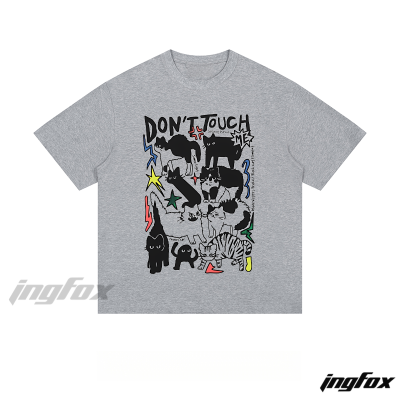 "Don't Touch Me" Cat Collage - Loose Fit Short Sleeve T-Shirt